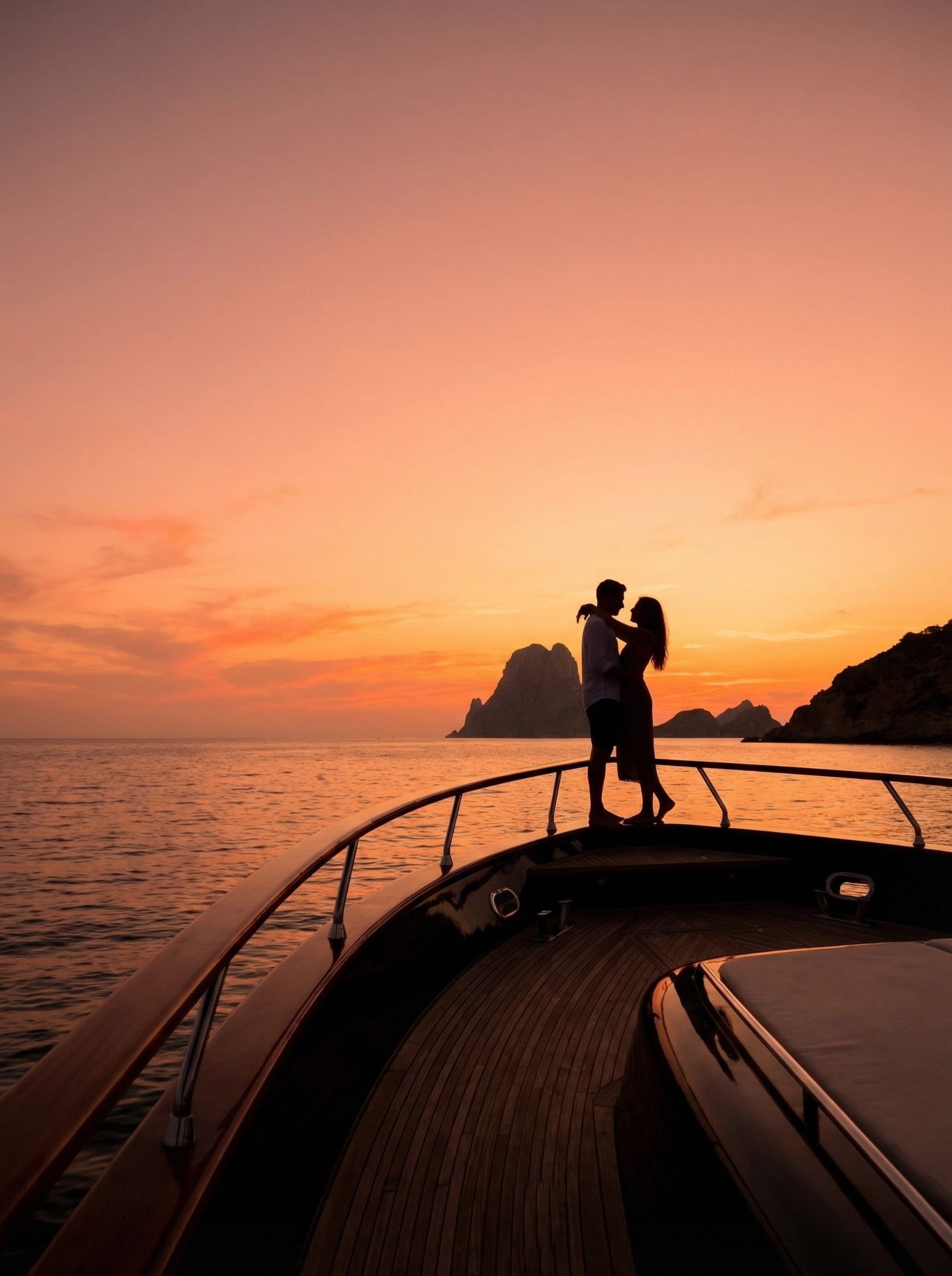 Siluetas de amor en la proa